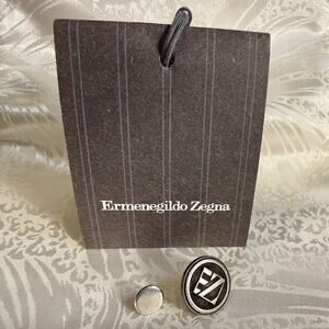 Ermenegildo Zegna Replacement Tack Button Pant Waistband Silver Tone & Black EZ